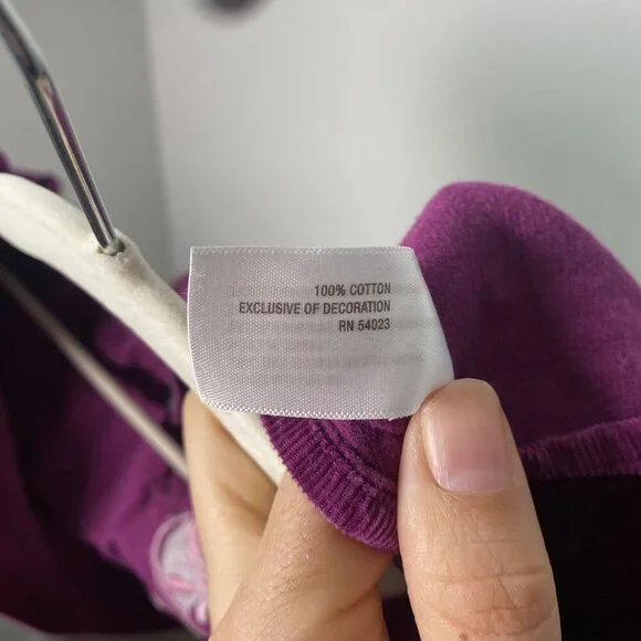 Old Navy Girls 4T Corduroy Long Sleeve Purple Dress With Floral Embroidery - Picture 4 of 6